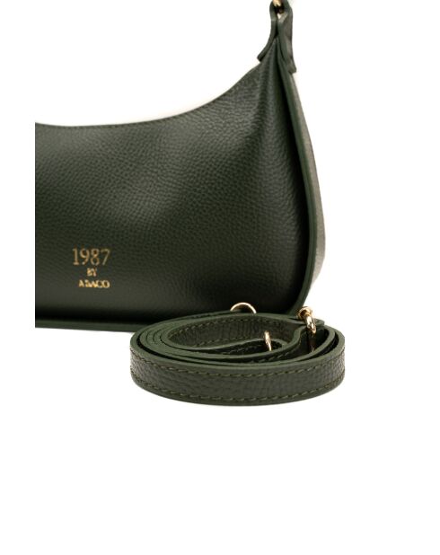 Sac à bandouliere en cuir Storm vert - 25x13x6.5cm
