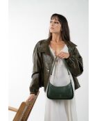 Sac à bandouliere en cuir Storm vert - 25x13x6.5cm