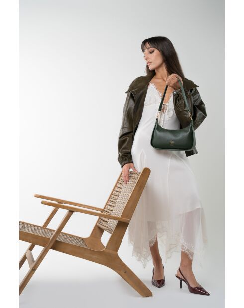 Sac à bandouliere en cuir Storm vert - 25x13x6.5cm