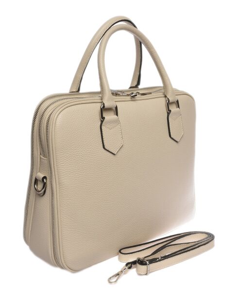 Sac pour ordinateur portable en cuir SS26 LV 106T beige - 28x36x11.5 cm