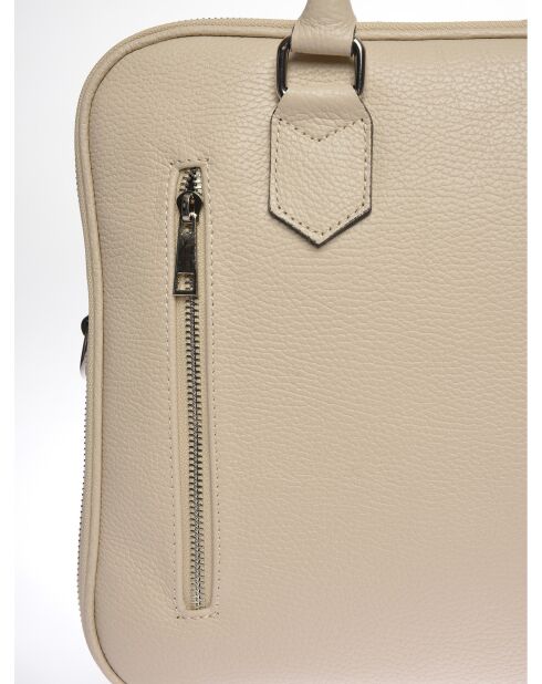 Sac pour ordinateur portable en cuir SS26 LV 106T beige - 28x36x11.5 cm