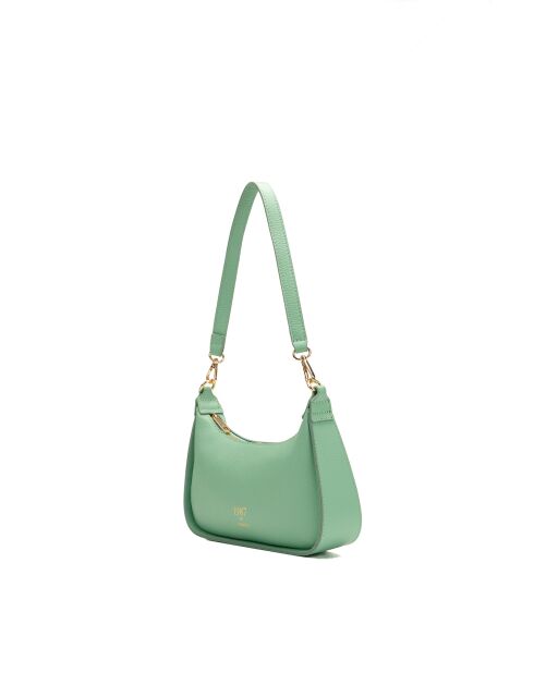 Zeegroene Storm leren schoudertas - 25x13x6,5cm