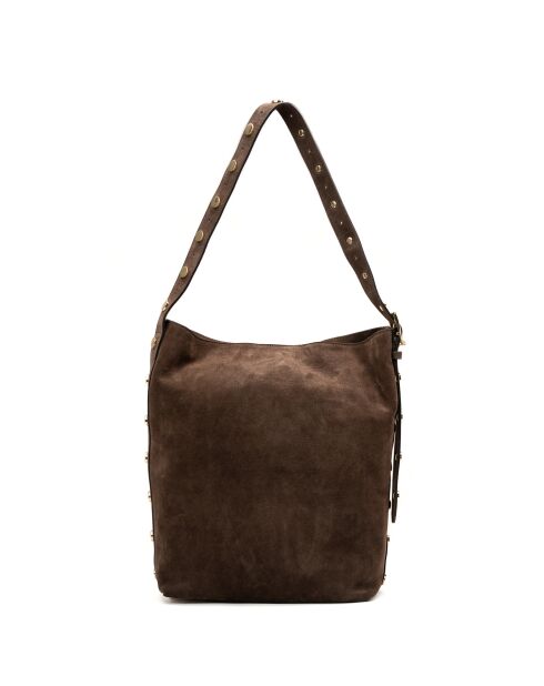Sac porte épaule en cuir Roots moka - 35x35x14cm