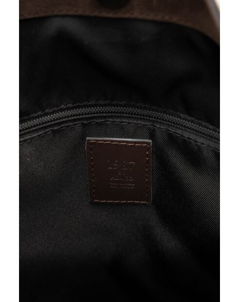 Sac porte épaule en cuir Roots moka - 35x35x14cm