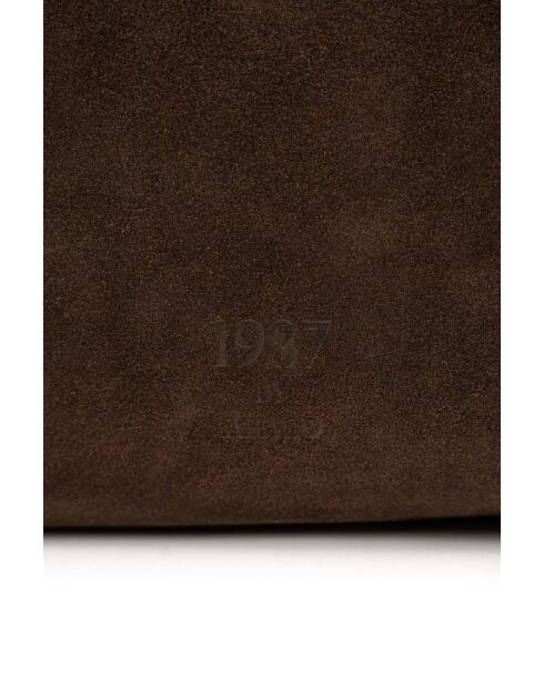 Sac porte épaule en cuir Roots moka - 35x35x14cm