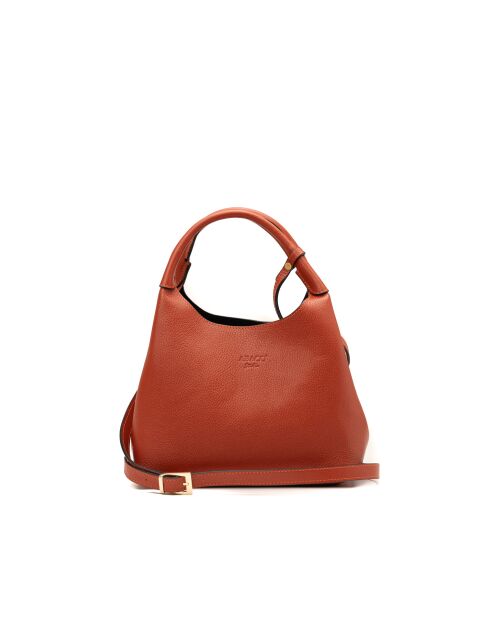 Sac à main en cuir Lola terracotta - 21x20.5x14.5cm