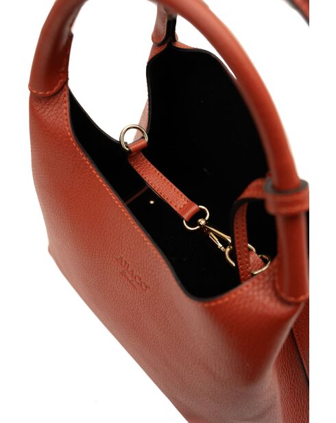 Sac à main en cuir Lola terracotta - 21x20.5x14.5cm