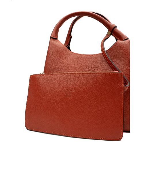 Sac à main en cuir Lola terracotta - 21x20.5x14.5cm