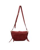 Bordeauxrode Texas leren schoudertas - 29x22x4cm