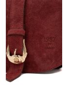 Bordeauxrode Texas leren schoudertas - 29x22x4cm