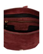 Bordeauxrode Texas leren schoudertas - 29x22x4cm