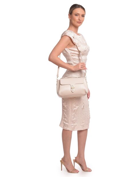 SS26 RM 149T beigefarbene Lederhandtasche - 19x29x11 cm