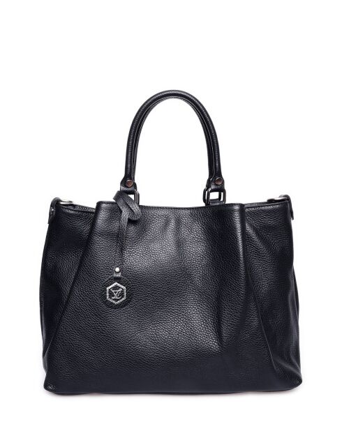 SS26 LV 1536 schwarze Lederhandtasche - 28x39x17 cm