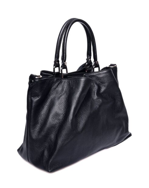 SS26 LV 1536 schwarze Lederhandtasche - 28x39x17 cm