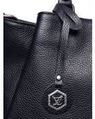 SS26 LV 1536 schwarze Lederhandtasche - 28x39x17 cm