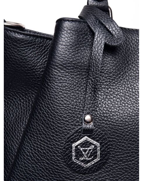 SS26 LV 1536 schwarze Lederhandtasche - 28x39x17 cm
