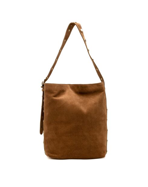 Sac porte épaule en cuir Roots camel - 35x35x14cm