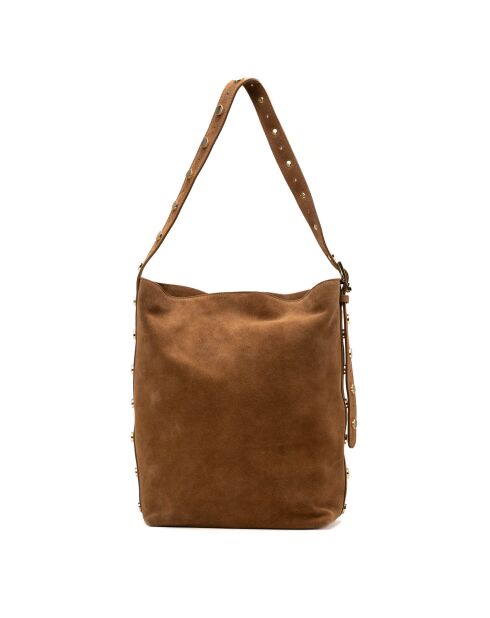 Sac porte épaule en cuir Roots camel - 35x35x14cm