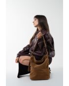 Sac porte épaule en cuir Roots camel - 35x35x14cm