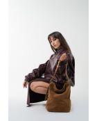 Sac porte épaule en cuir Roots camel - 35x35x14cm