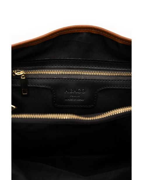 Sac à main en cuir Lyn camel - 34x22x15cm