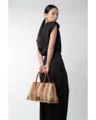 Sac à main en cuir Lyn camel - 34x22x15cm