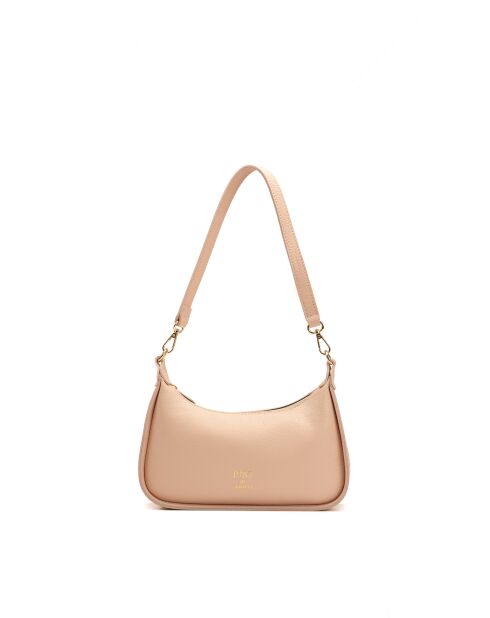 Schultertasche Storm aus Leder in Hellrosa - 25x13x6,5 cm