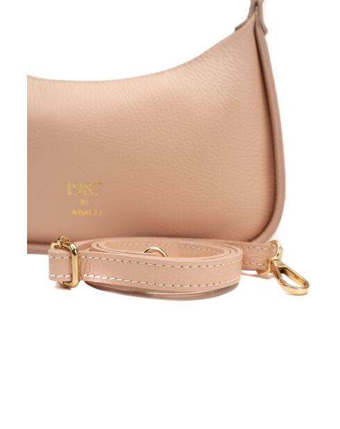 Schultertasche Storm aus Leder in Hellrosa - 25x13x6,5 cm