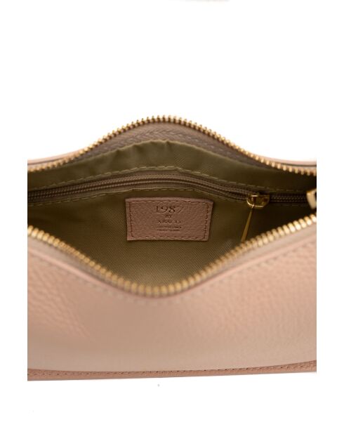 Schultertasche Storm aus Leder in Hellrosa - 25x13x6,5 cm