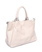 SS26 LV 1536 beigefarbene Lederhandtasche - 28x39x17 cm