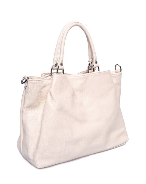 SS26 LV 1536 beigefarbene Lederhandtasche - 28x39x17 cm