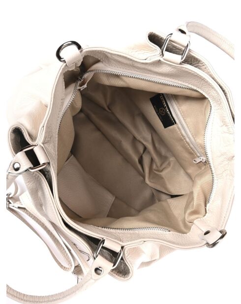 SS26 LV 1536 beigefarbene Lederhandtasche - 28x39x17 cm