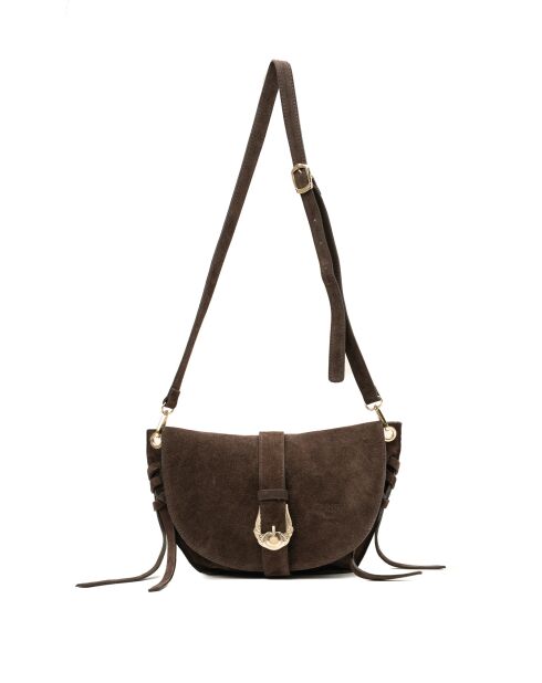 Schultertasche Texas Mokka aus Leder - 29x22x4cm