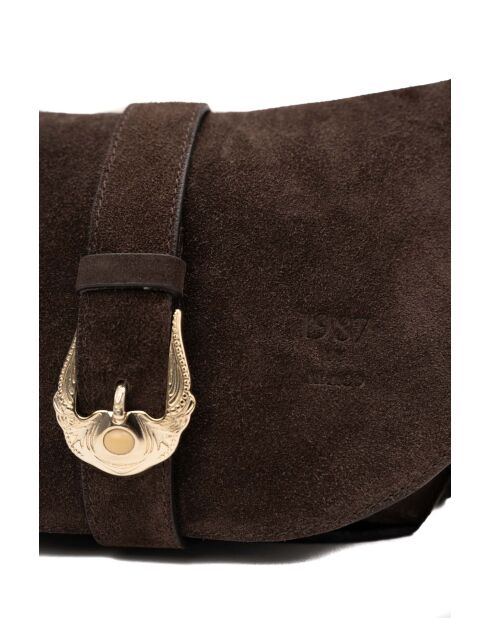 Schultertasche Texas Mokka aus Leder - 29x22x4cm