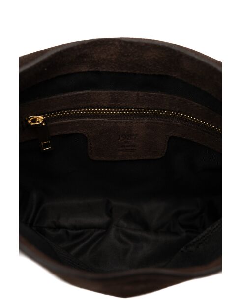Schultertasche Texas Mokka aus Leder - 29x22x4cm