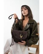 Schultertasche Texas Mokka aus Leder - 29x22x4cm