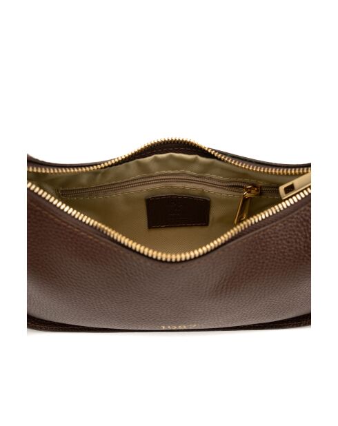 Storm mokka leren schoudertas - 25x13x6,5cm