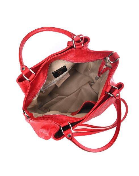 SS26 LV 1536 rote Lederhandtasche - 28x39x17 cm