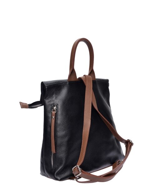 Mochila SS26 LV 128 de piel negro/marrón - 31x34x10 cm