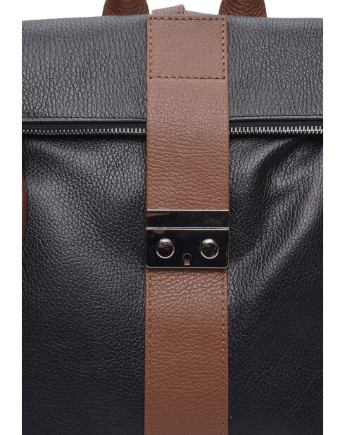 Mochila SS26 LV 128 de piel negro/marrón - 31x34x10 cm