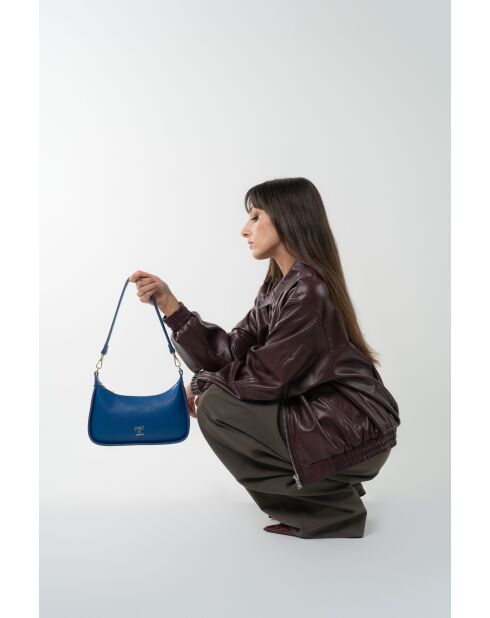 Sac à bandouliere en cuir Storm bleu - 25x13x6.5cm