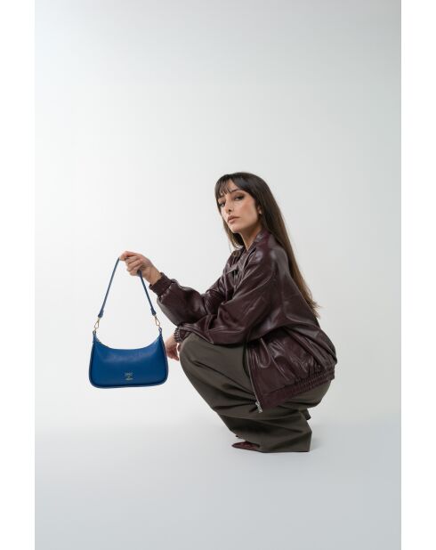 Sac à bandouliere en cuir Storm bleu - 25x13x6.5cm