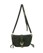 Dunkelgrüne Schultertasche Texas aus Leder - 29x22x4cm
