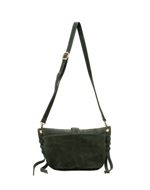 Dunkelgrüne Schultertasche Texas aus Leder - 29x22x4cm