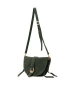 Dunkelgrüne Schultertasche Texas aus Leder - 29x22x4cm