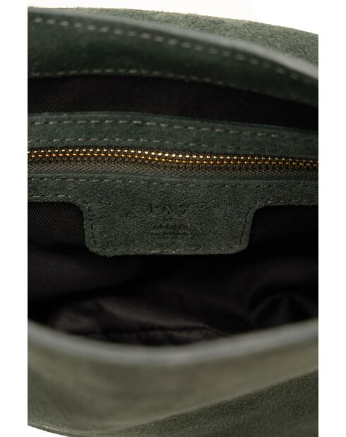 Dunkelgrüne Schultertasche Texas aus Leder - 29x22x4cm