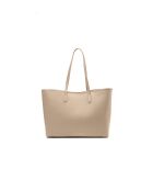 Sac cabas en cuir Sola taupe - 48x29x14cm