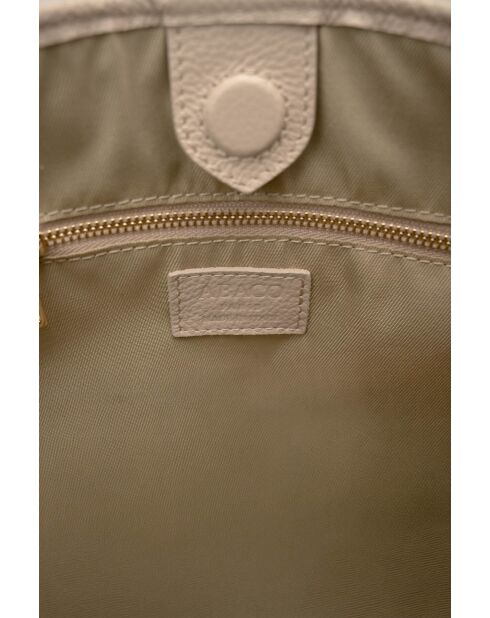 Sac cabas en cuir Sola taupe - 48x29x14cm
