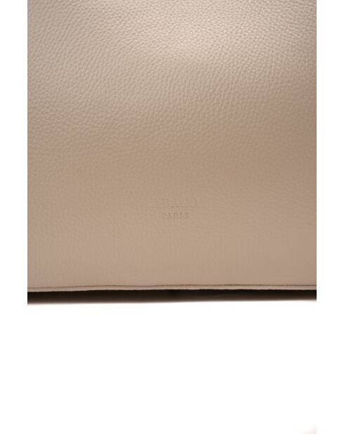 Sac cabas en cuir Sola taupe - 48x29x14cm