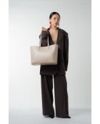 Sac cabas en cuir Sola taupe - 48x29x14cm